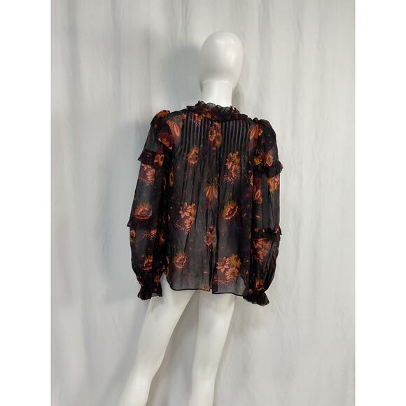 Ulla Johnson 'Miray' Black Silk Blouse Size 0 - Picture 3 of 5